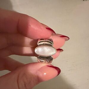 Elegant Silver and White Women's Ring